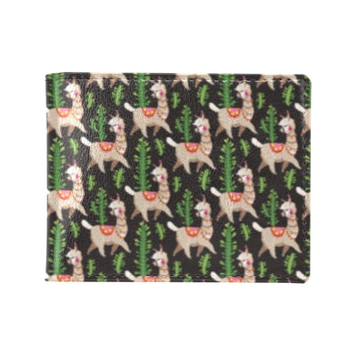 Alpaca Cactus Design Themed Print Men's ID Card Wallet