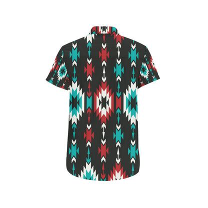 Native Pattern Print Design A08 Men's Short Sleeve Button Up Shirt