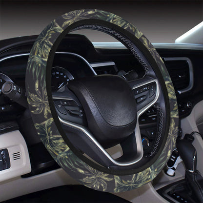 Palm Tree Background Design Print Steering Wheel Cover with Elastic Edge