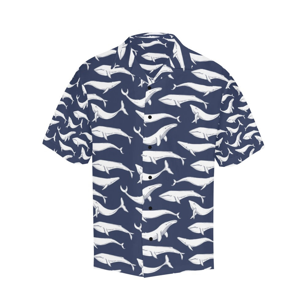 Whale Print Design LKS308 Men's Hawaiian Shirt