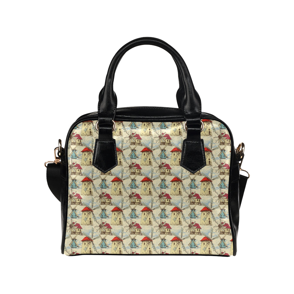 Windmill Pattern Print Design 01 Shoulder Handbag