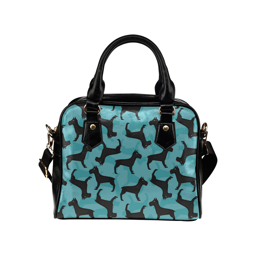 Schnauzers Pattern Print Design A01 Shoulder Handbag