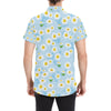 Daisy Pattern Print Design DS010 Men's Short Sleeve Button Up Shirt