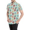 Cupcake Pattern Print Design 01 Men's Short Sleeve Button Up Shirt