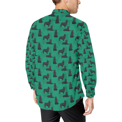 Belgian Sheepdog Pattern Print Design 01 Men's Long Sleeve Shirt