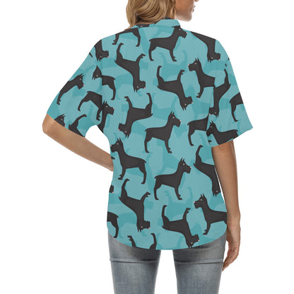 Schnauzers Pattern Print Design A01 Women's Hawaiian Shirt