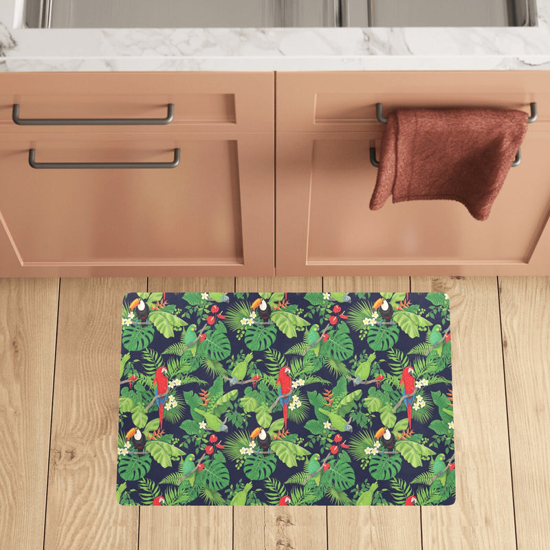 Rainforest Parrot Pattern Print Design A03 Kitchen Mat
