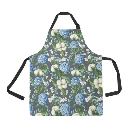 Hydrangea Pattern Print Design 02 Apron with Pocket