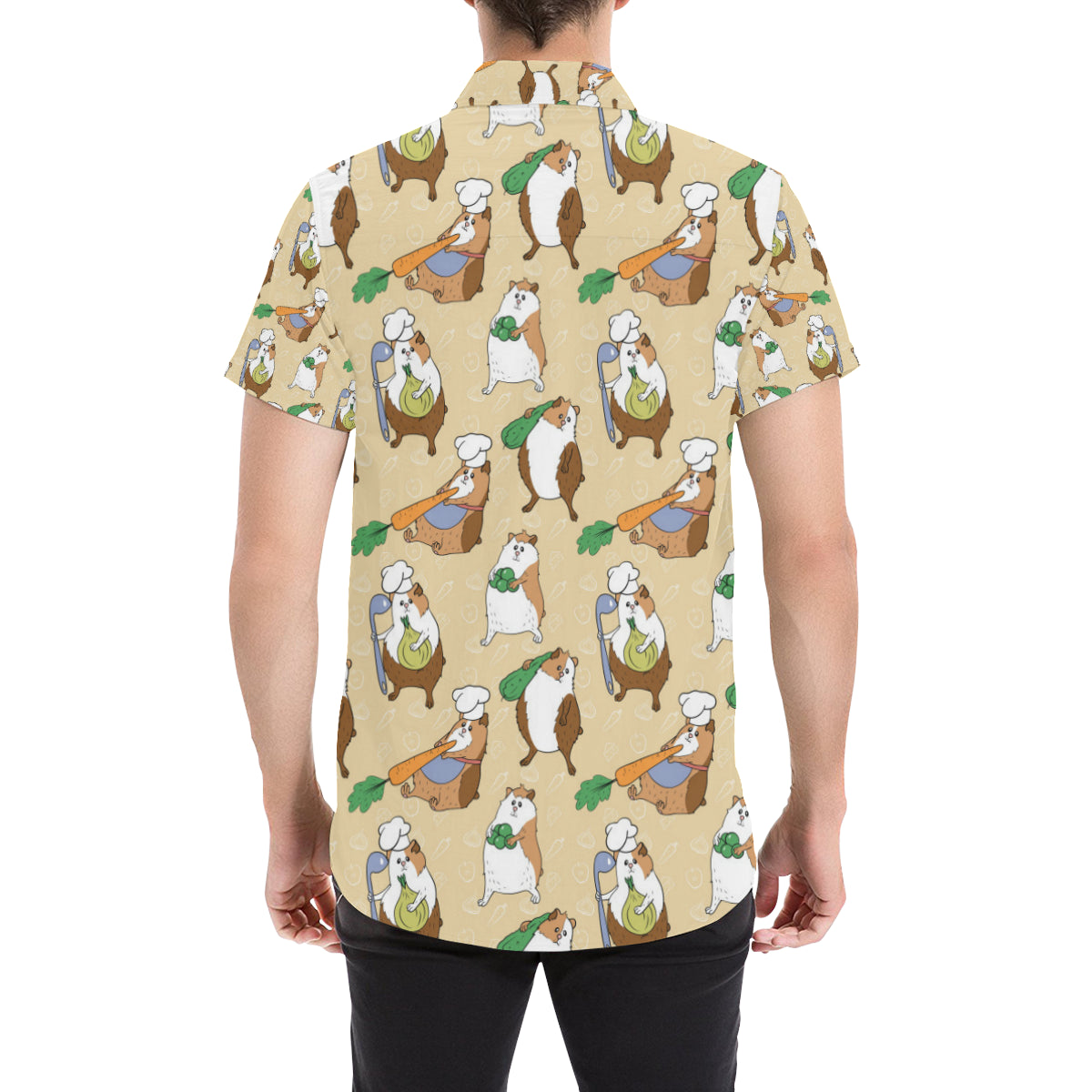 Guinea Pig Pattern Print Design 03 Men's Short Sleeve Button Up Shirt