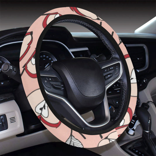 Apple Pattern Print Design AP04 Steering Wheel Cover with Elastic Edge