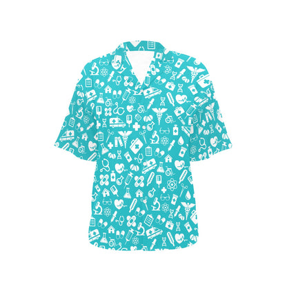 Medical Pattern Print Design 04 Women's Hawaiian Shirt