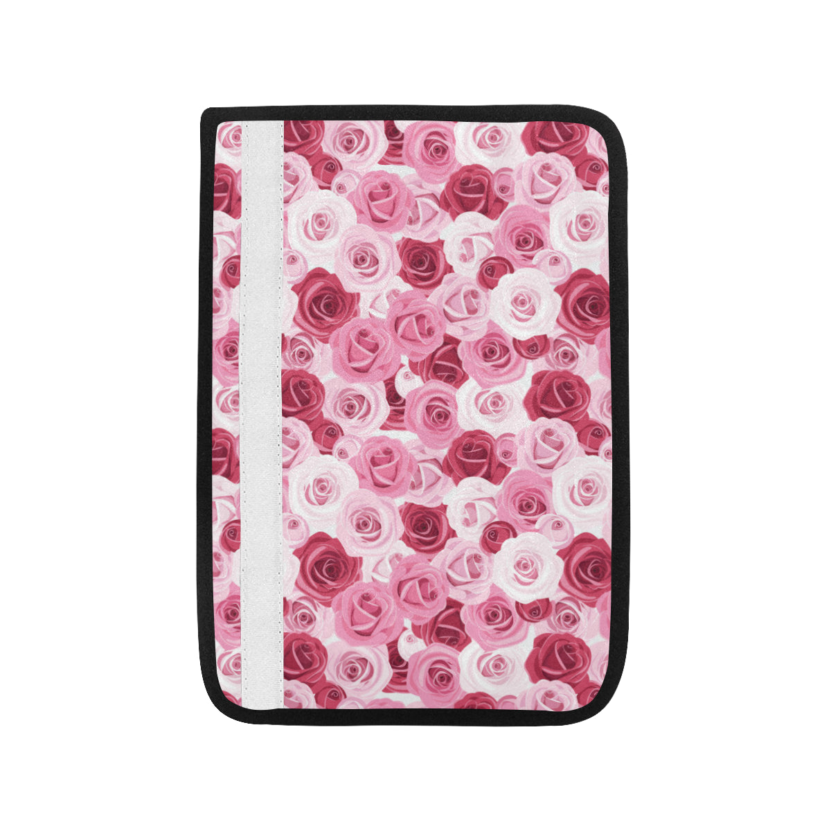 Pink Red Rose Pattern Print Car Seat Belt Cover