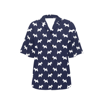 Scottish Terriers Print Design LKS3019 Women's Hawaiian Shirt