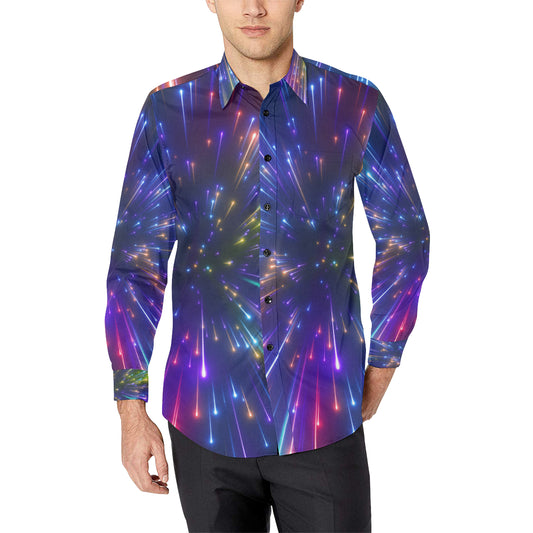Celestial Rainbow Speed Light Men's Long Sleeve Shirt