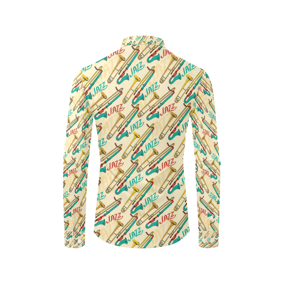 Trombone Pattern Print Design 03 Men's Long Sleeve Shirt