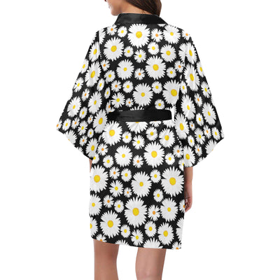 Daisy Pattern Print Design 01 Women's Short Kimono