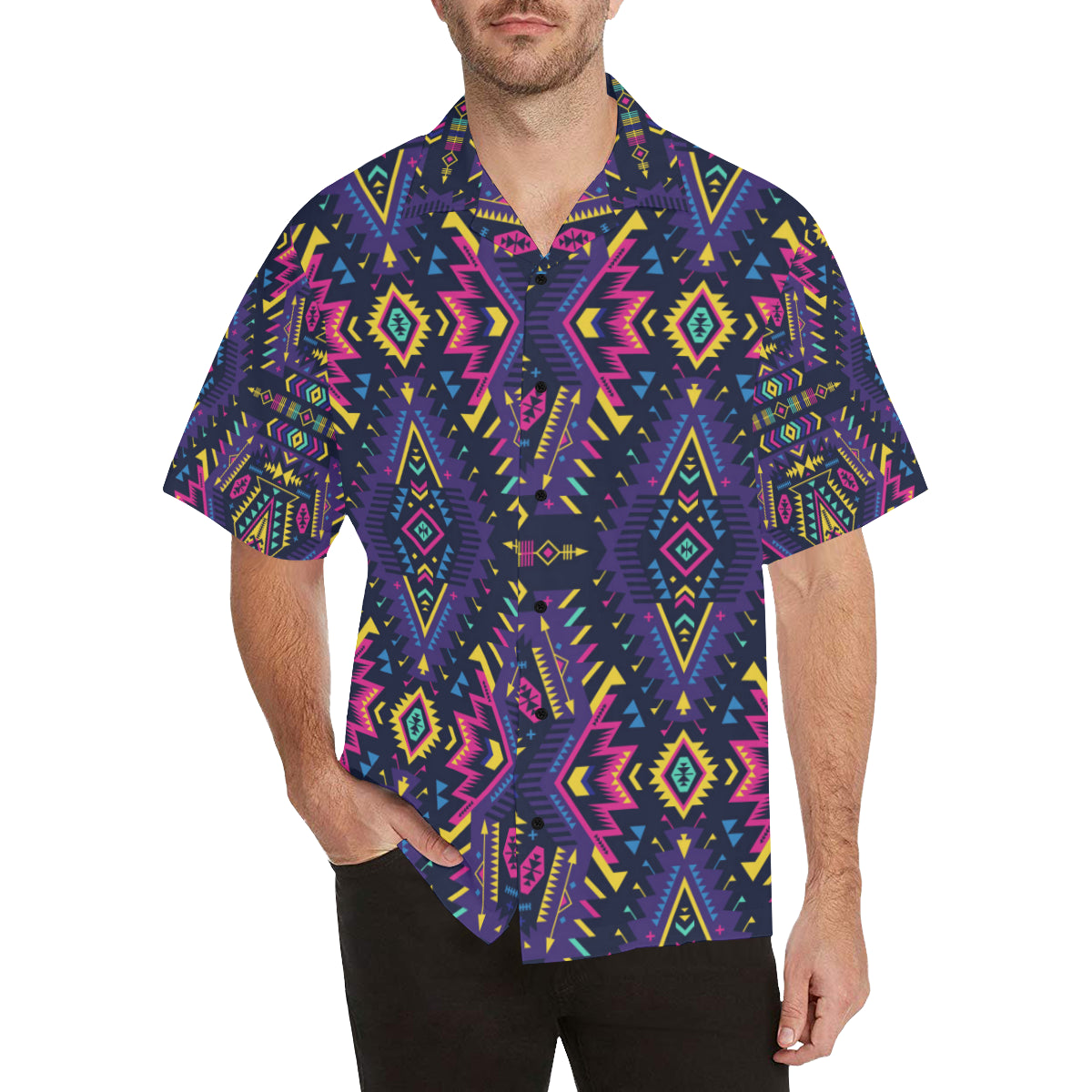 Aztec Pattern Print Design 07 Men's Hawaiian Shirt