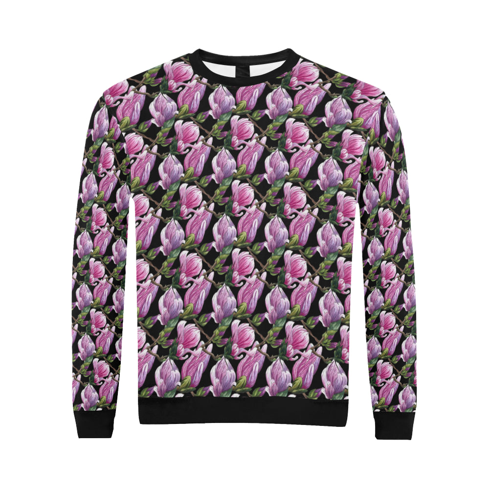 Magnolia Pattern Print Design MAG011 Men Long Sleeve Sweatshirt