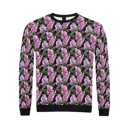 Magnolia Pattern Print Design MAG011 Men Long Sleeve Sweatshirt