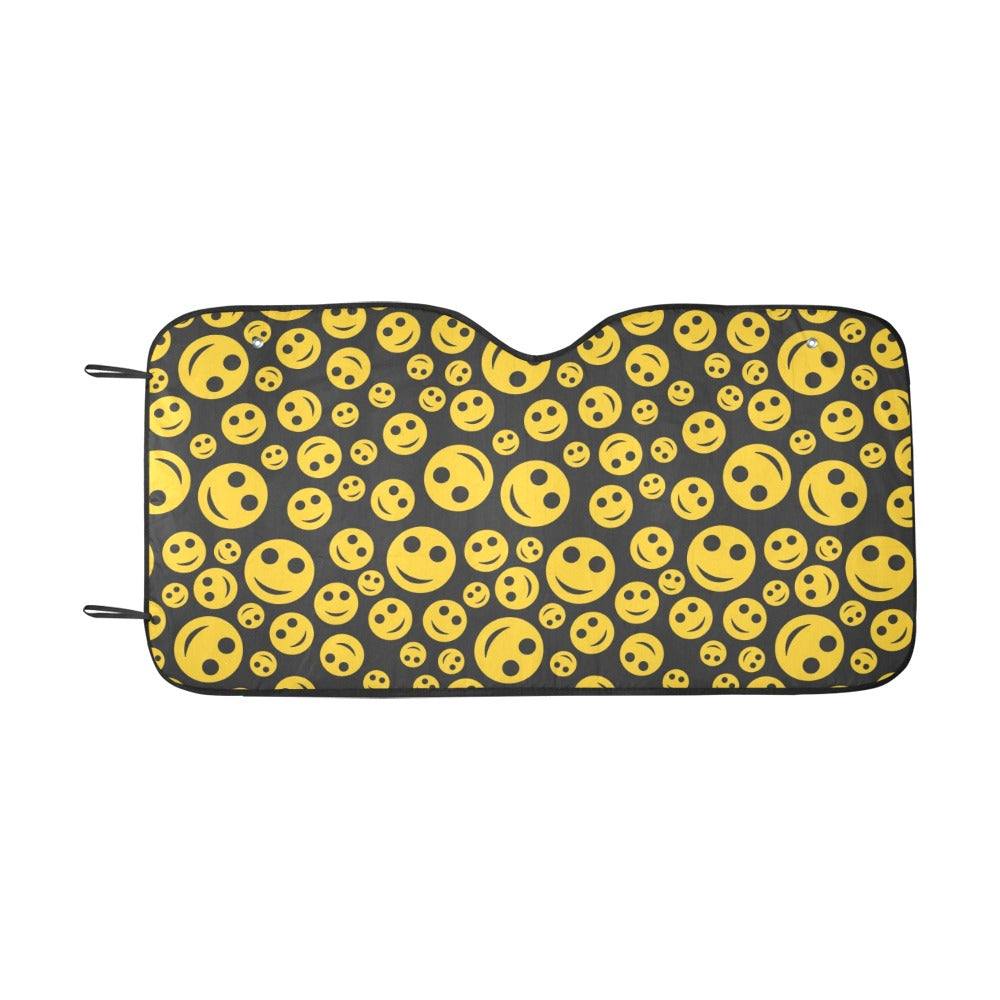 Smiley Face Emoji Print Design LKS304 Car front Windshield Sun Shade