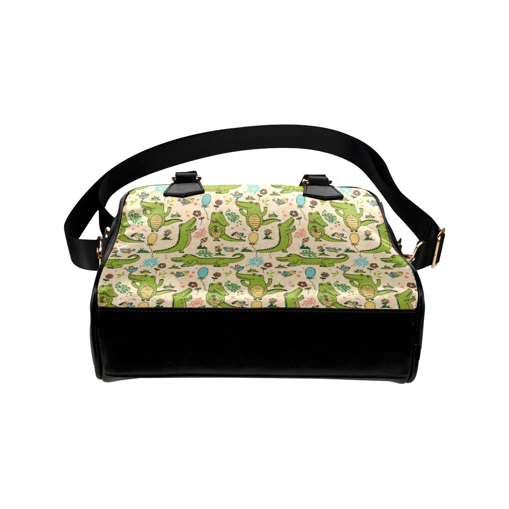 Alligator Pattern Print Design 01 Shoulder Handbag
