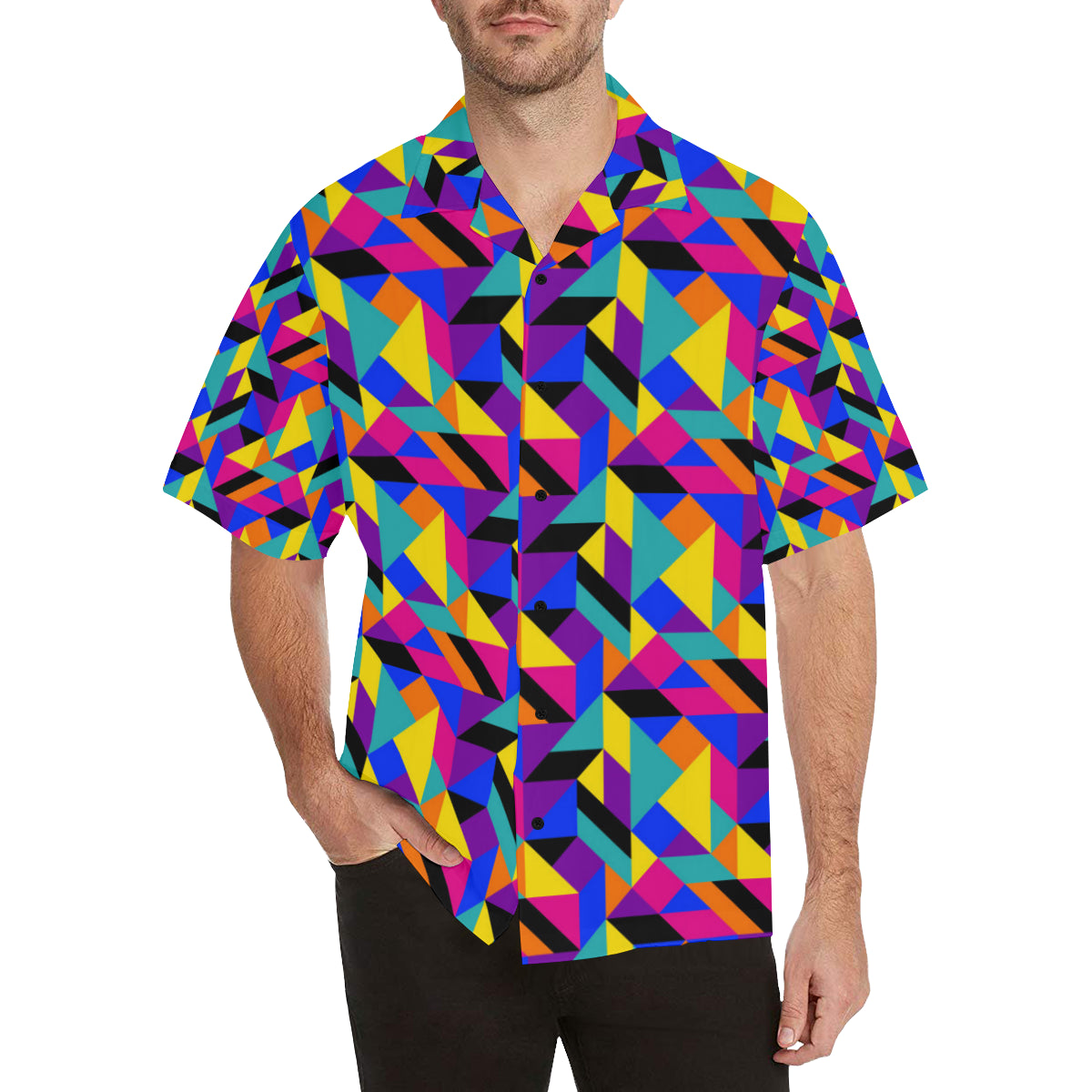 90s Colorful Pattern Print Design 1 Men's Hawaiian Shirt
