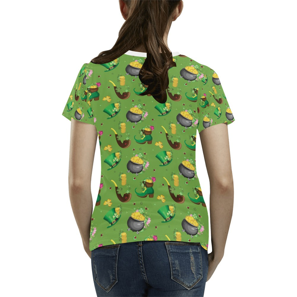 Shamrock Saint Patrick's Day Print Design LKS306 Women's  T-shirt
