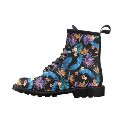 Tropical Flower Pattern Print Design TF018 Women's Boots