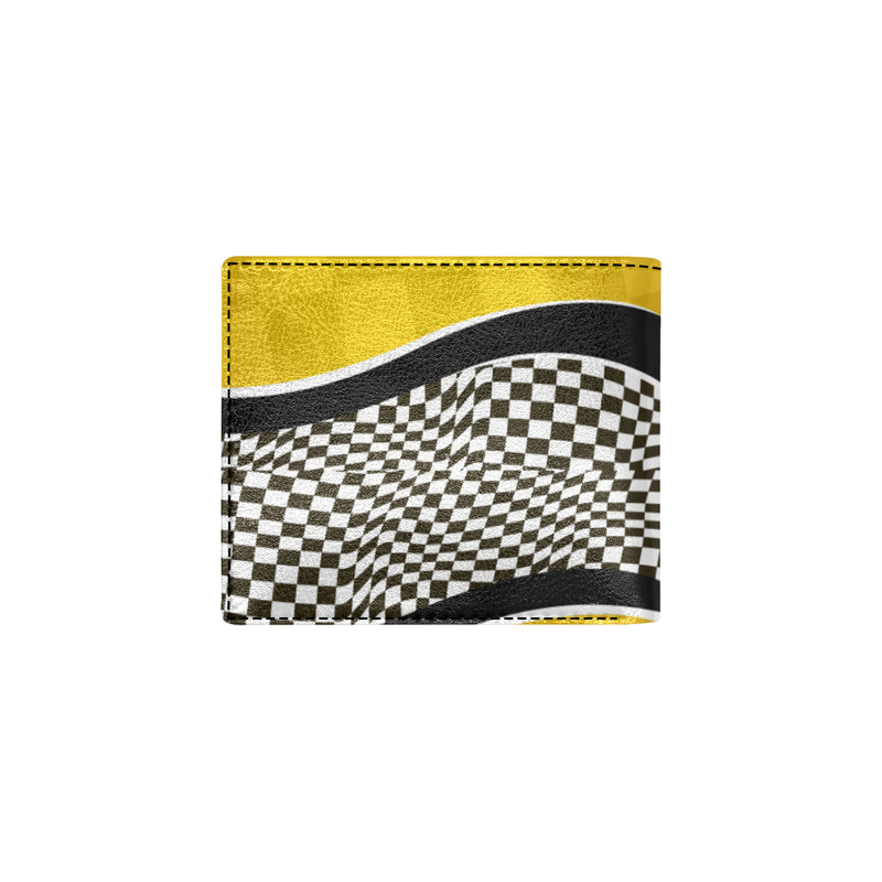 Checkered Pattern Print Design 02 Men's ID Card Wallet