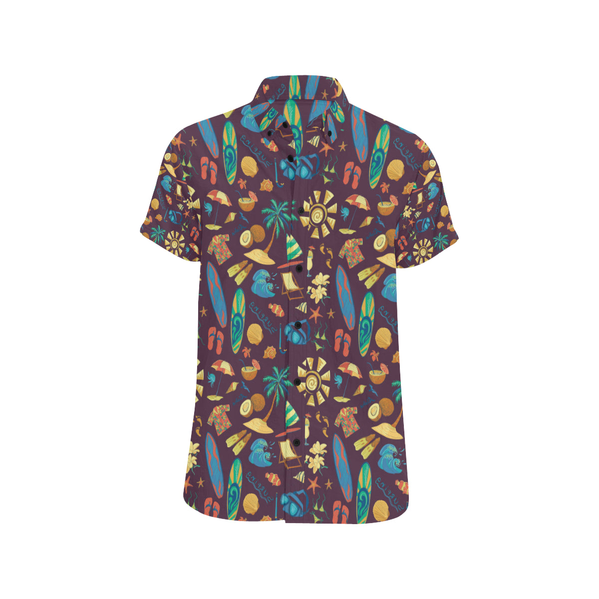 Aloha Hawaii Pattern Print Design 01 Men's Short Sleeve Button Up Shirt