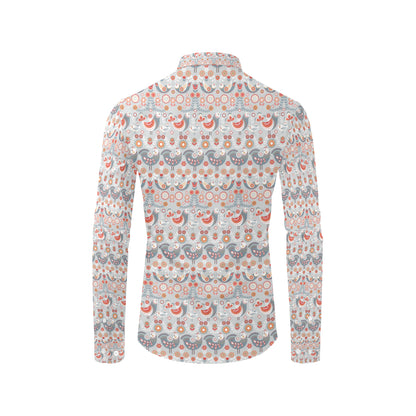 Swedish Nordic Design Print Men's Long Sleeve Shirt