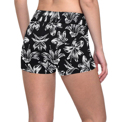 Amaryllis Pattern Print Design AL04 Yoga Shorts