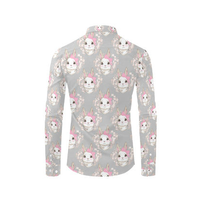 Rabbit Pattern Print Design RB07 Men's Long Sleeve Shirt
