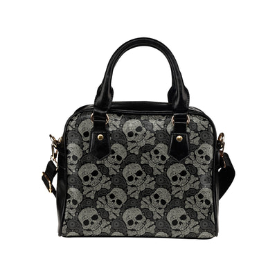 Paisley Skull Pattern Print Design A01 Shoulder Handbag