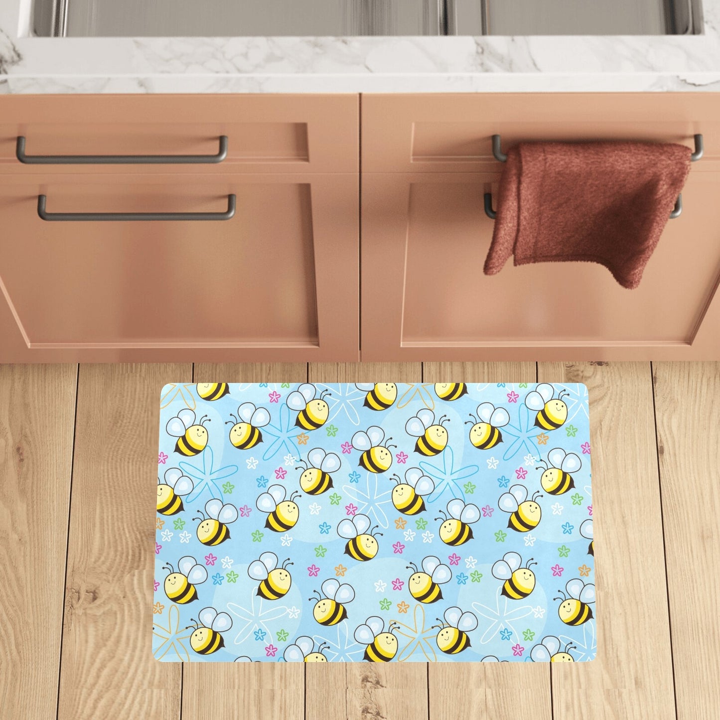 Bee Pattern Print Design BEE03 Kitchen Mat