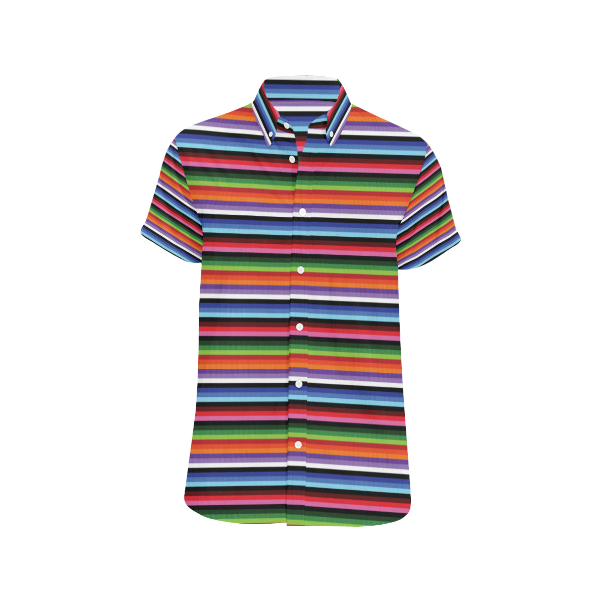 Serape Design Men's Short Sleeve Button Up Shirt