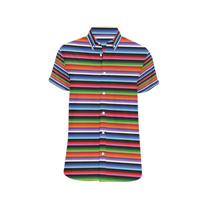Serape Design Men's Short Sleeve Button Up Shirt