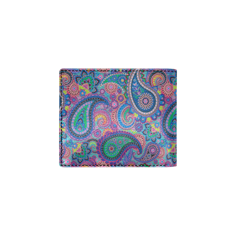 Paisley Colorful Pattern Print Design A02 Men's ID Card Wallet