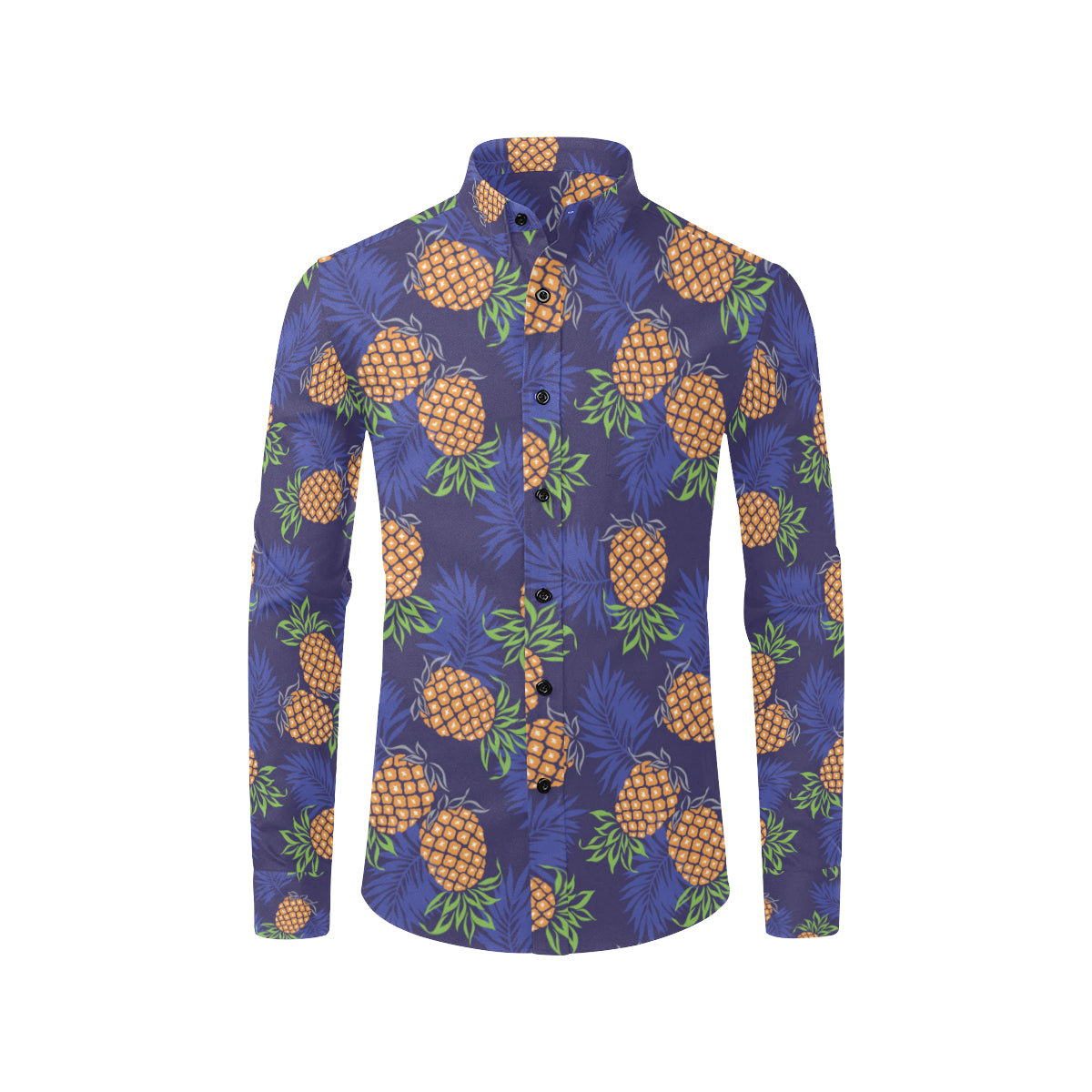 Pineapple Pattern Print Design PP02 Men's Long Sleeve Shirt