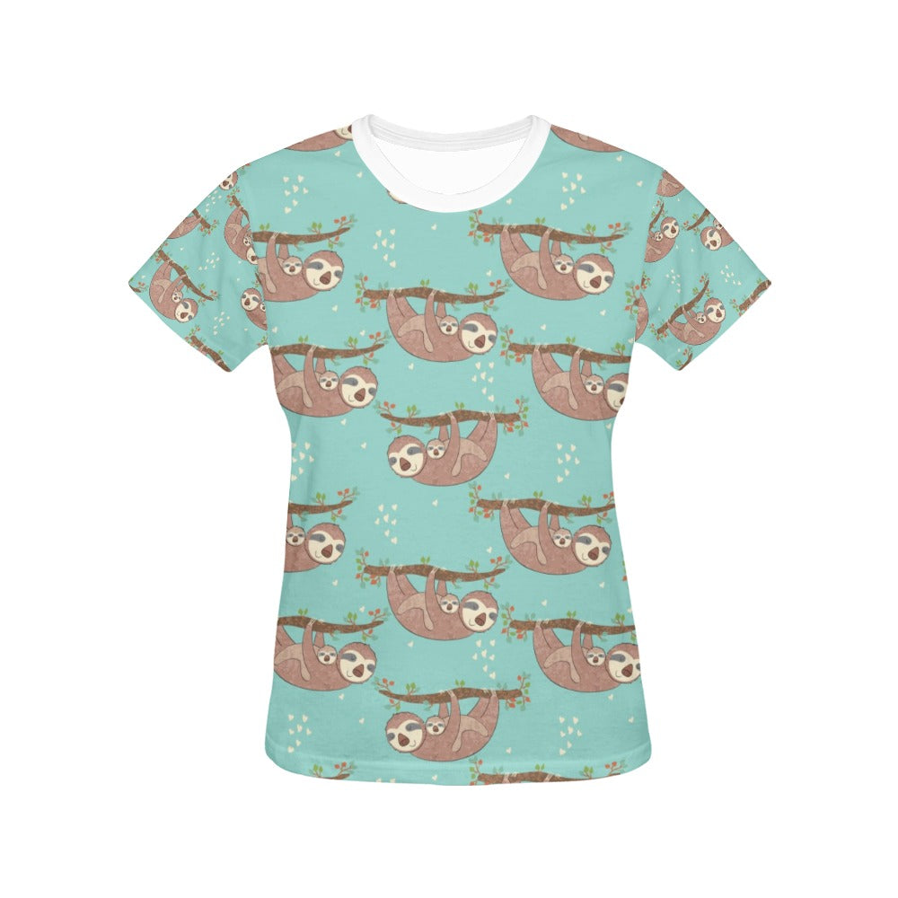 Sloth Print Design LKS302 Women's  T-shirt