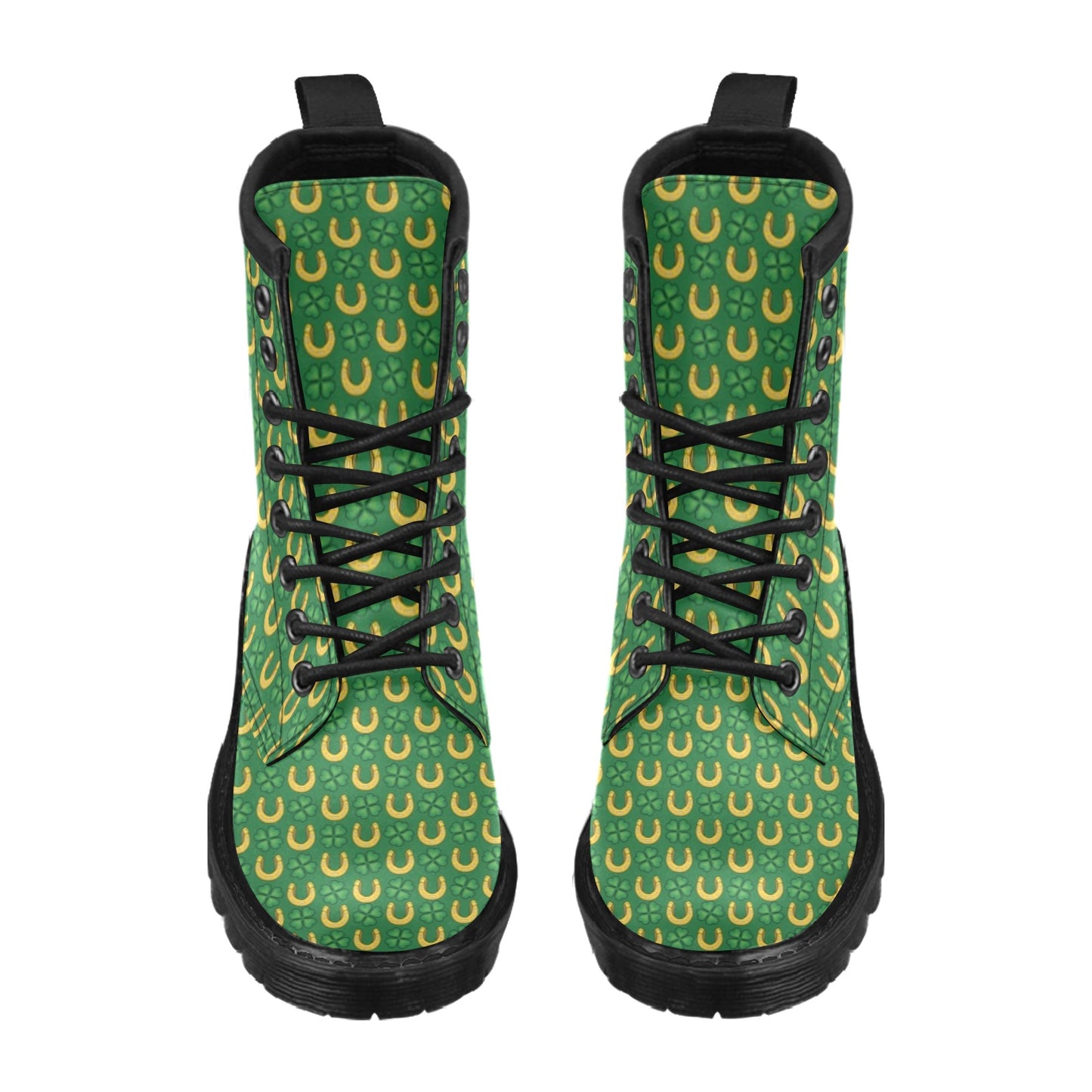 Shamrock Horseshoes Print Pattern Women's Boots