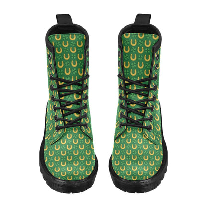 Shamrock Horseshoes Print Pattern Women's Boots
