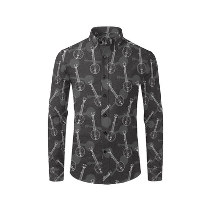 Banjo Pattern Print Design 03 Men's Long Sleeve Shirt