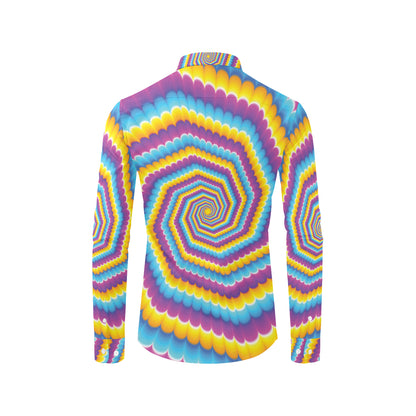 Optical illusion Pattern Print Design A04 Men's Long Sleeve Shirt