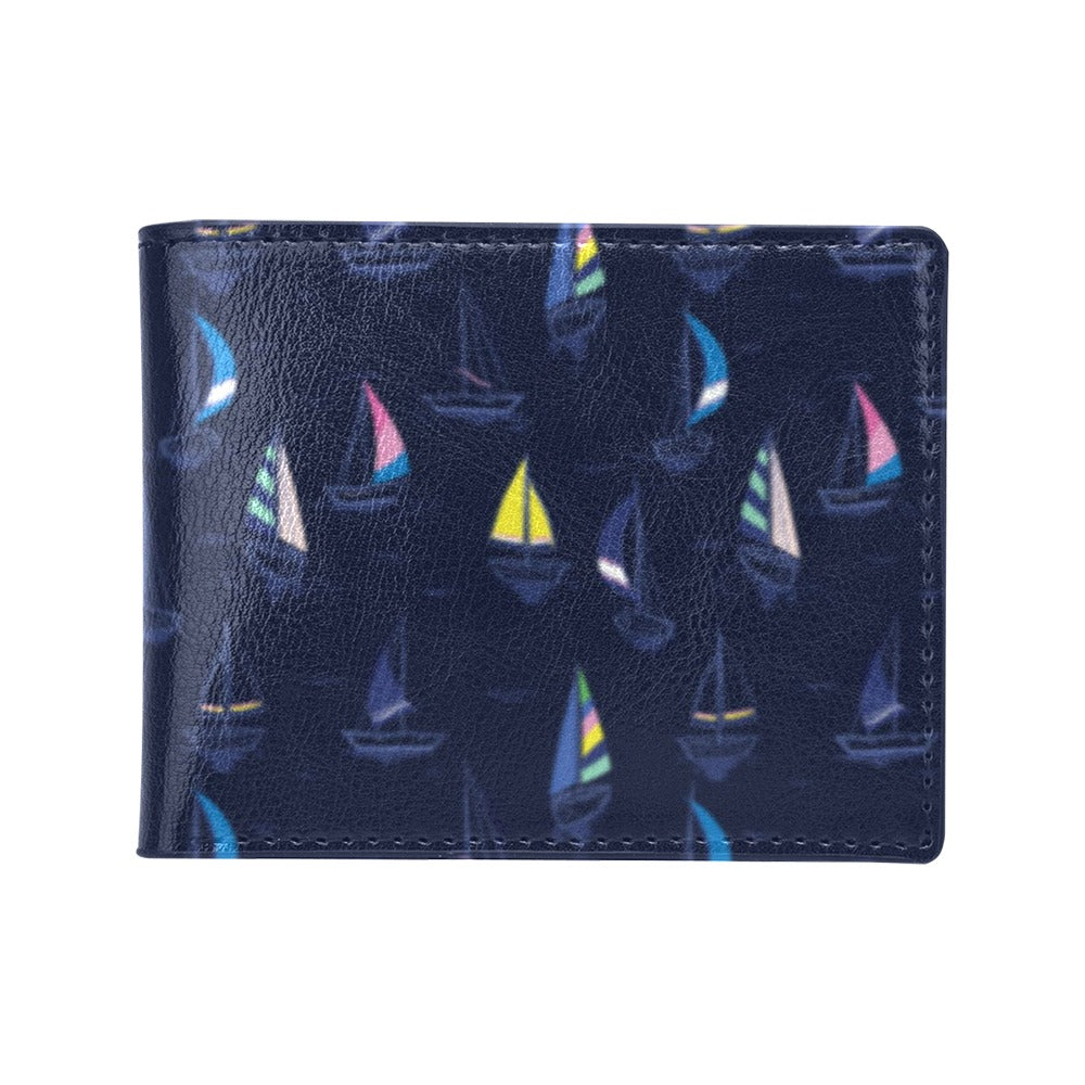 Sailboat Print Design LKS305 Men's ID Card Wallet