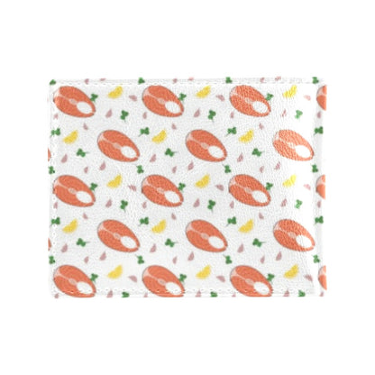 Salmon Steak Print Design LKS303 Men's ID Card Wallet