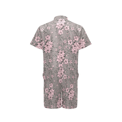 Cherry Blossom Pattern Print Design CB05 Men's Romper