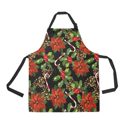 Poinsettia Pattern Print Design POT01 Apron with Pocket
