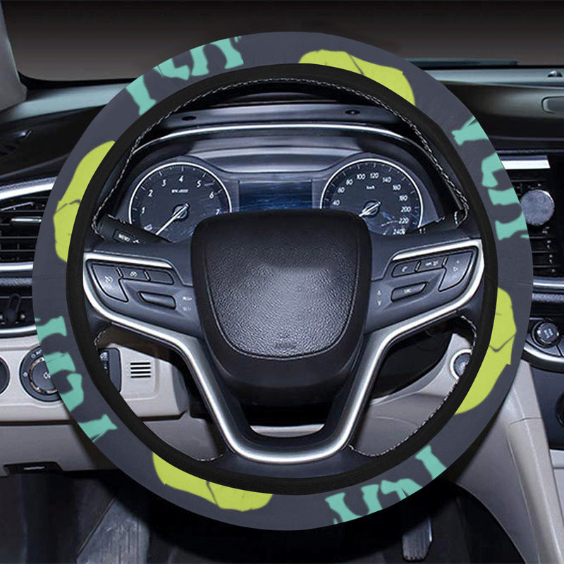 Elephant Neon Color Print Pattern Steering Wheel Cover with Elastic Edge