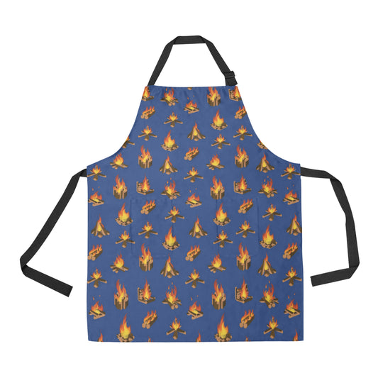 Campfire Pattern Print Design 03 Apron with Pocket